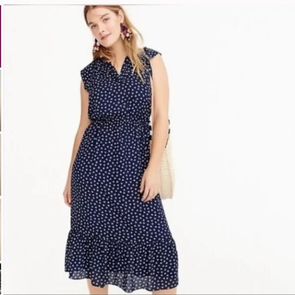 J. Crew Mercantile Womens Novelty Dragonfly Print Cap Sleeve Midi Dress, Medium - Picture 1 of 4